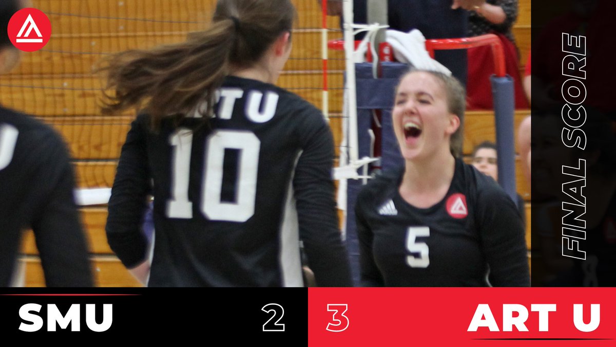 ARTU_Knights's tweet photo. Some thrilling action started the #D2VBShowcase as #ARTU stayed right with Chico State after an extended second set then earned its first victory of the year on a huge 3-2 comeback against Saint Martin's. #PacWestVB #ArtSchool https://t.co/EcFxEiZE2O