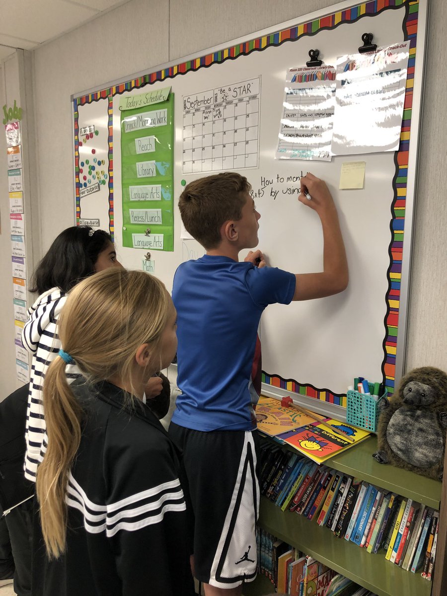 Today, we worked together to solve a math problem in our groups. We had to show the steps to solve, and used technology to record and explain each step to find the solution! We then played back our recordings to check our work!