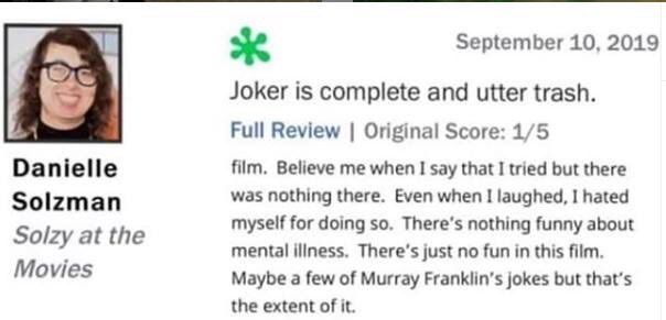 MaxGravity's tweet photo. Who is this deformed person #daniellesolzman wtf is it?! Is it a man of woman?! It is a terrible movie critic. No taste at All. Boycot that shit π https://t.co/Yb45IgJKxq
