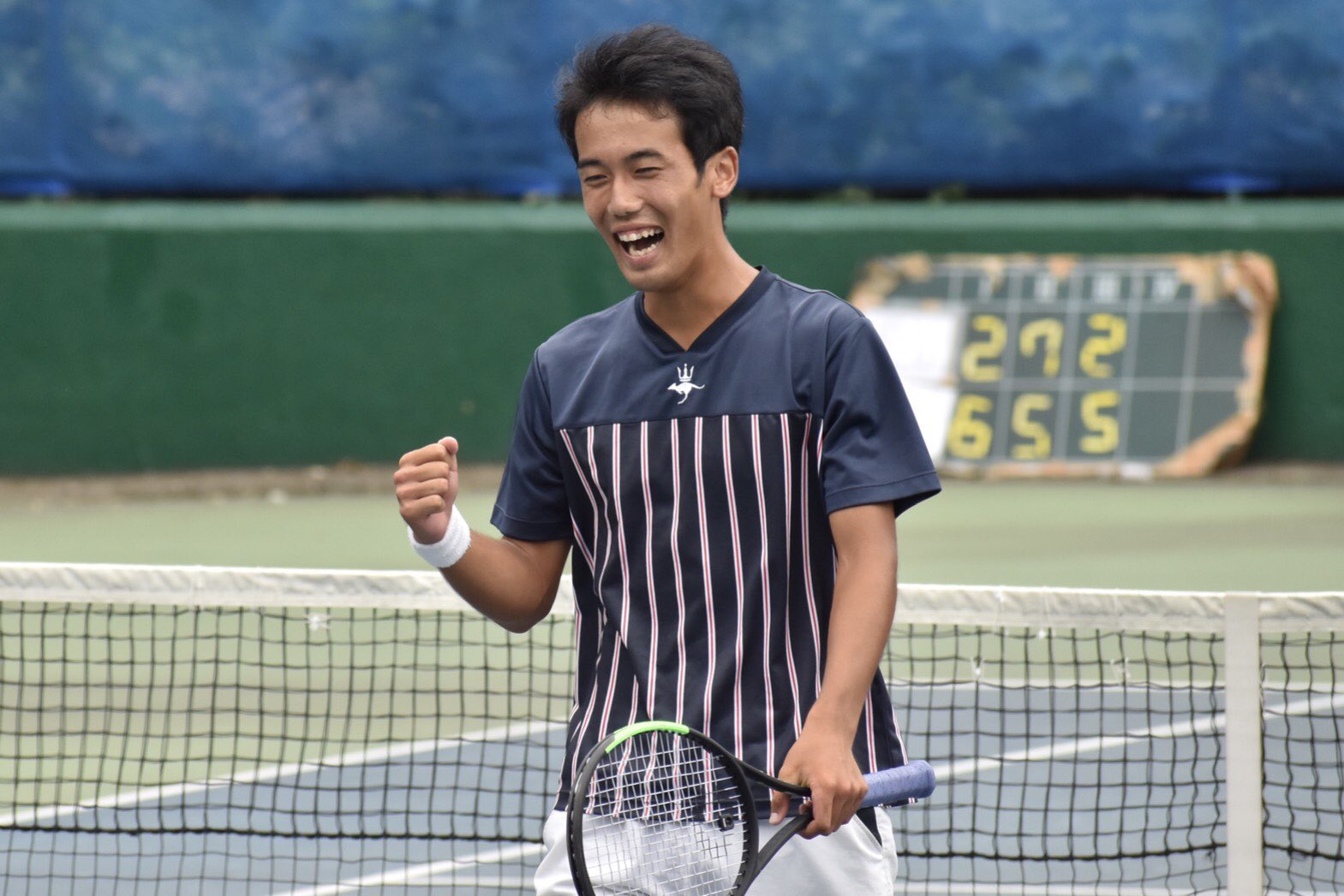 スポーツ法政新聞会 テニス 関東大学リーグ 対明大 慶應大学日吉キャンパス内テニスコート 男子ダブルス D3 藤井俊吾 賀川稜太 ２ー１ 6 2 5 7 6 3 安増篤史 藤永啓人 フルセットの激闘を制し 見事勝利 法政 テニス T Co