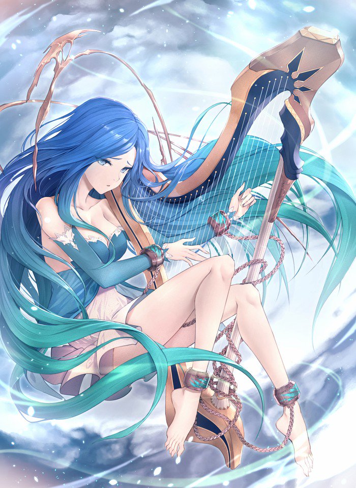 Light blue anime hair