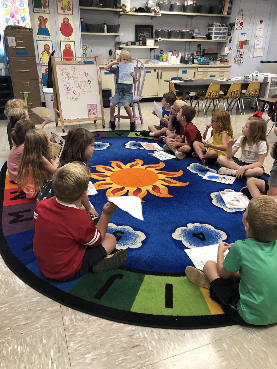 LPaigeGivens's tweet photo. Kindergarten students share this week’s personal narratives with their classmates. #speakingandlistening #writing #Kindergarten #blountcountyschools #haydenprimary #mrsgivens https://t.co/DpM52saUA4
