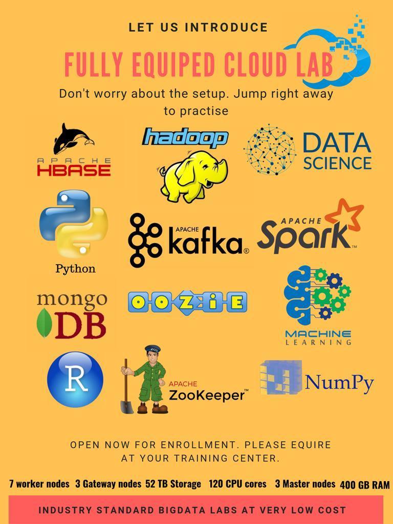 JoshuaC2018's tweet image. #training #bigdatalab #online Fully equiped bigdata lab , for training and practice .Users can practice bigdata, datascience and machine learning technologies . User Can access this through internet , learn from anywhere. Kindly contact me for activation and subscription