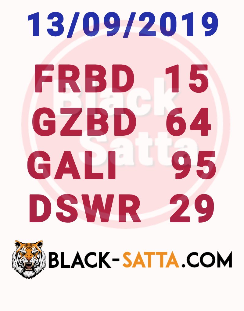 Black Satta Formula Chart