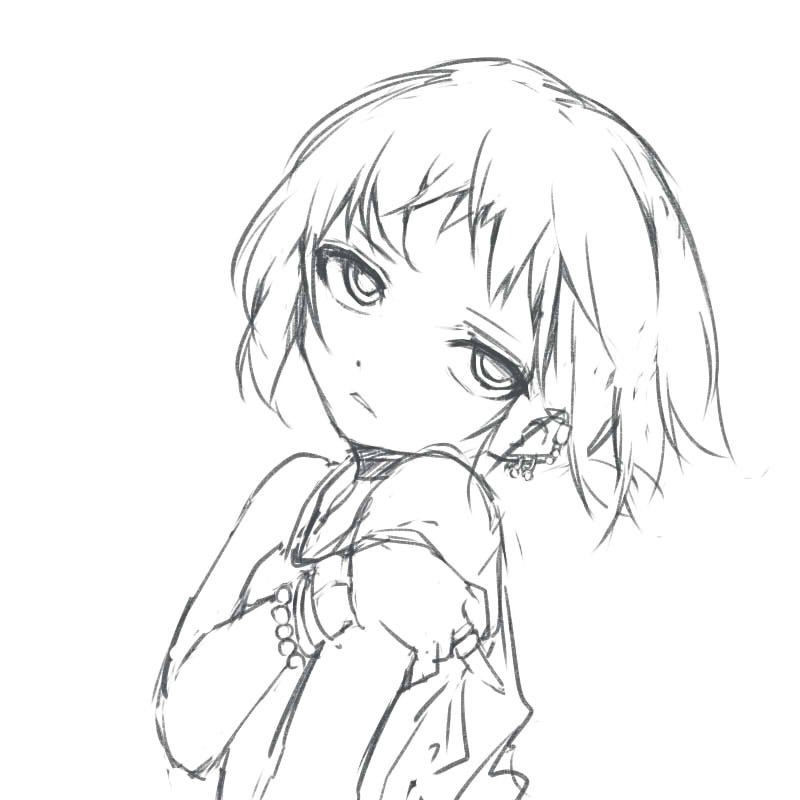 珍しく下書き描いたので深夜よりあげ直しラフ 