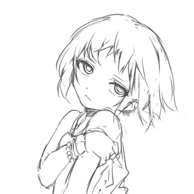 珍しく下書き描いたので深夜よりあげ直しラフ 