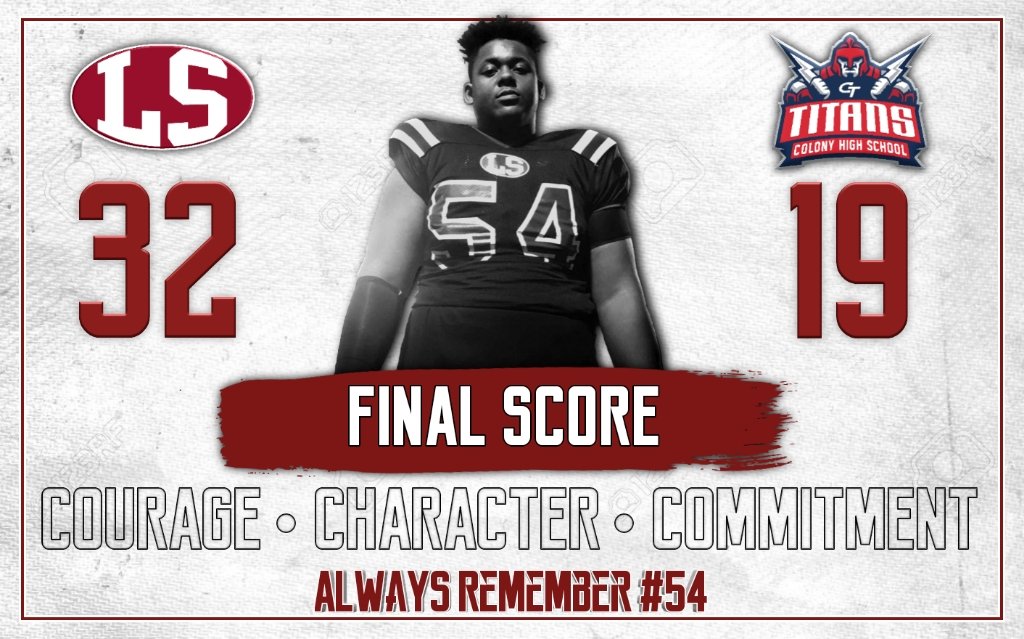 LSHS_Football's tweet photo. Final Score:
#AlwaysRemember54 https://t.co/R4CP2LpZXl