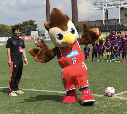 広島ドラゴンフライズ Sur Twitter 9 14 土 アンジュヴィオレ広島 のホーム最終戦で モヒカンアビィ がキックインセレモニーを務めさせていただきました ドラゴンフライズ 広島 マスコットキャラクター 全力応援
