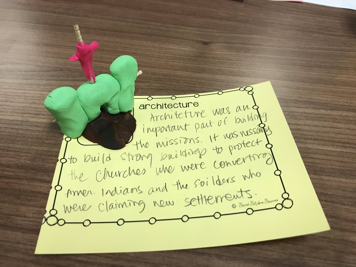 4th SS planning for engagement make and take is AWESOME! I made a cool vocabulary review card with a mini play doh model. Supporting Social Studies!!  @Alief_SS @amarenst1 #AliefSSRocks