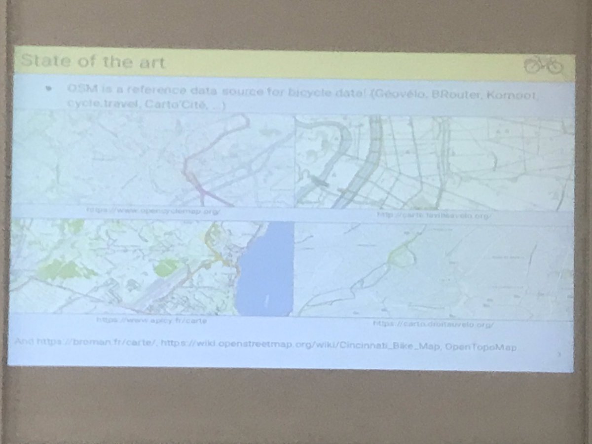 bbilloud's tweet image. LT #SotM2019 @LucasVerney and Florimond Berthoux talking about #CyclOSM project 🚲🗺 #OSM #map #bicycle #Paris