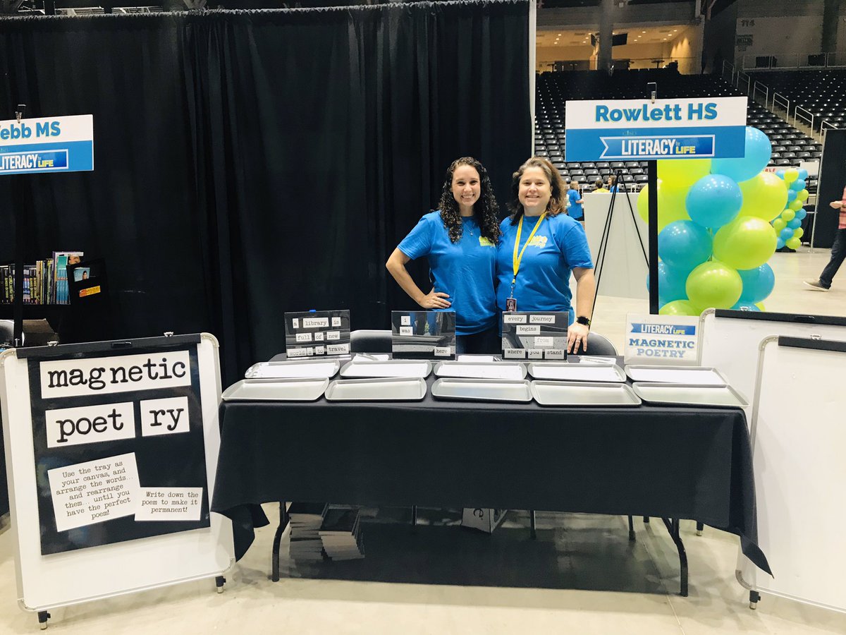 Calling all @RHS_Eagles! Come see our Rowlett HS magnetic poetry booth at Literacy for Life today at the Curtis Culwell Center from 11 am - 3 pm! #gisdreads #literacyforlife #magneticpoetry