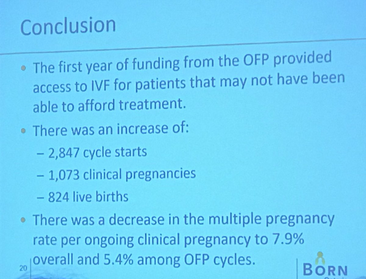 KimberlyLiuMD's tweet photo. Great presentation by Andrea Lanes at CFAS which confirms the benefit of the Ontario Fertility Program. OFP has increased access to fertility treatment and decreased multiple pregnancies- exactly the goals of the program. @IVF4ON #cfas2019 https://t.co/VIeO2RCZ0F