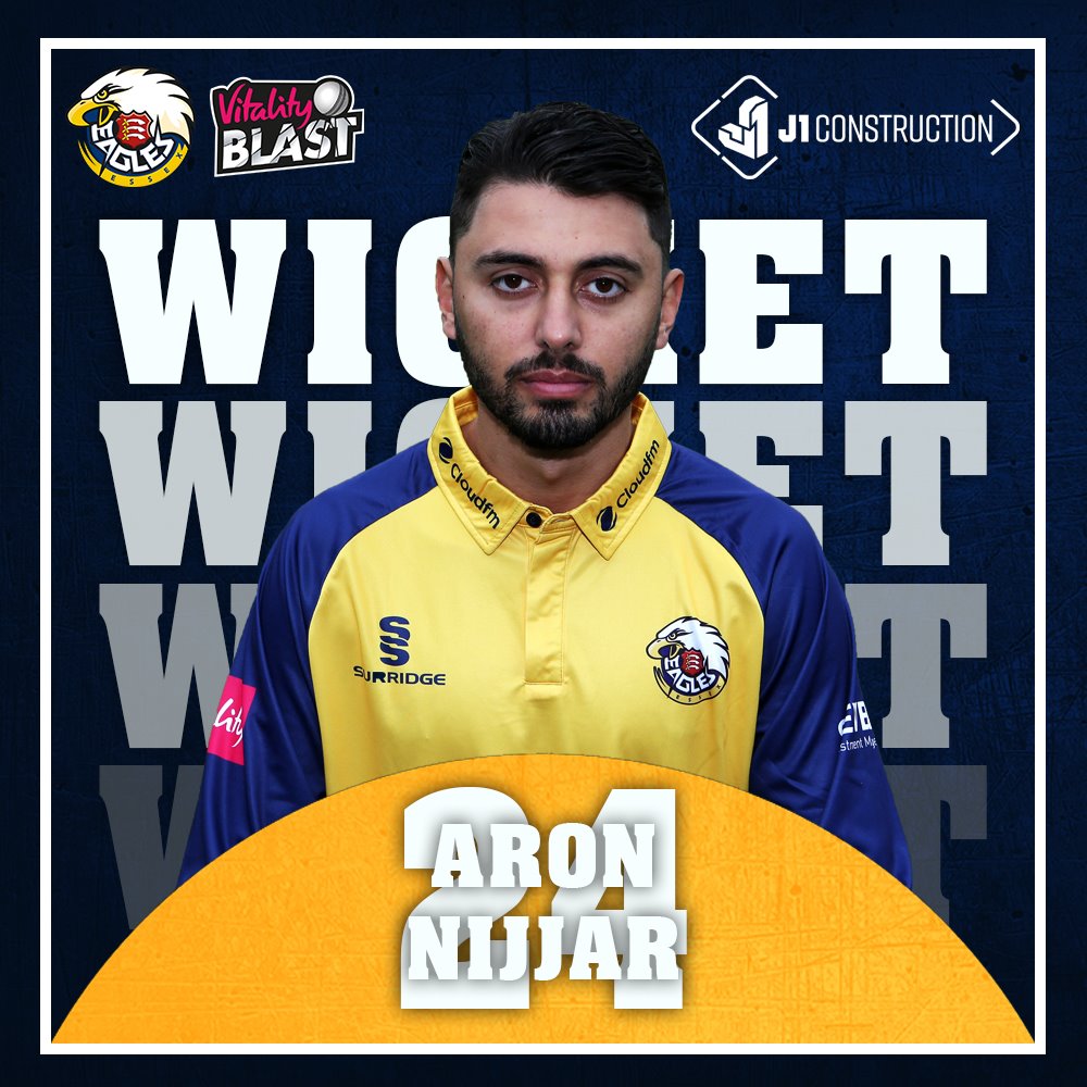 WICKET: @aronnijjar bowls Madsen for 17 and the Falcons are 48-3 after 5 overs. #FinalsDay #SoarWithUs 🦅