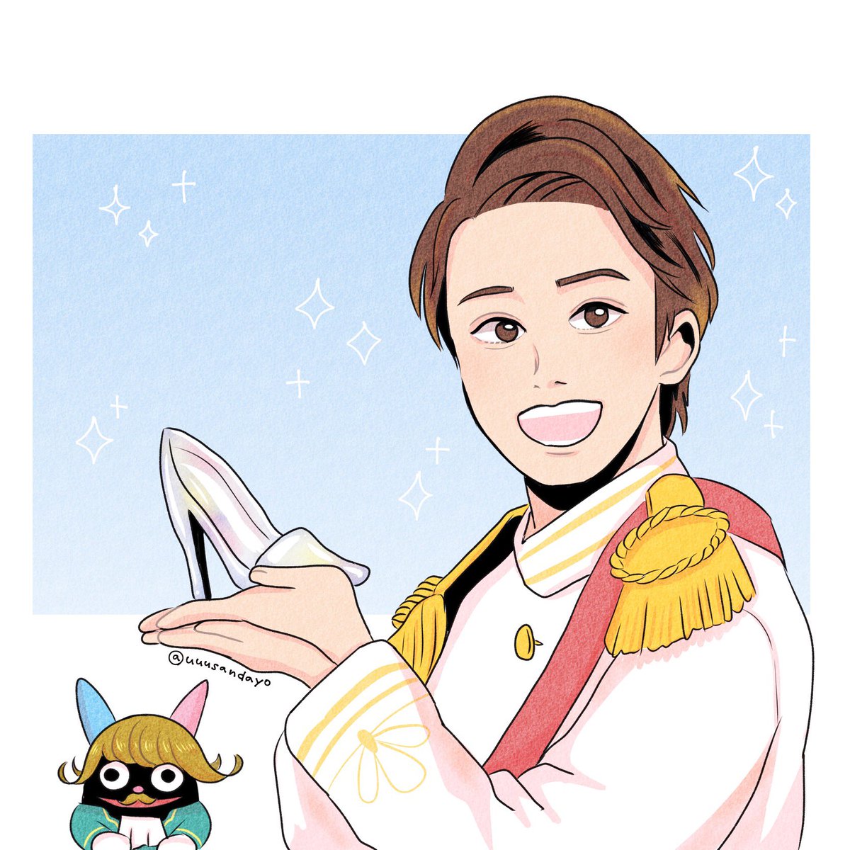 ちろ王子のガラスの靴の持ちかた可愛い うーさんのイラスト