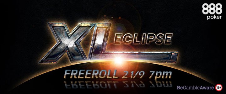 888poker's tweet photo. Wanna play the $500K GTD 💸💸💸 #XLEclipse #MainEvent for FREE! Don't miss tonight's (21/9) #Freeroll at 19:00 GMT for a shot at one of five $250 buy-ins! Registration starts at 17:00 GMT. Run Good! 🙌🙌🙌 Check out #Team888's social accounts for the password! https://t.co/bndKprk4pD