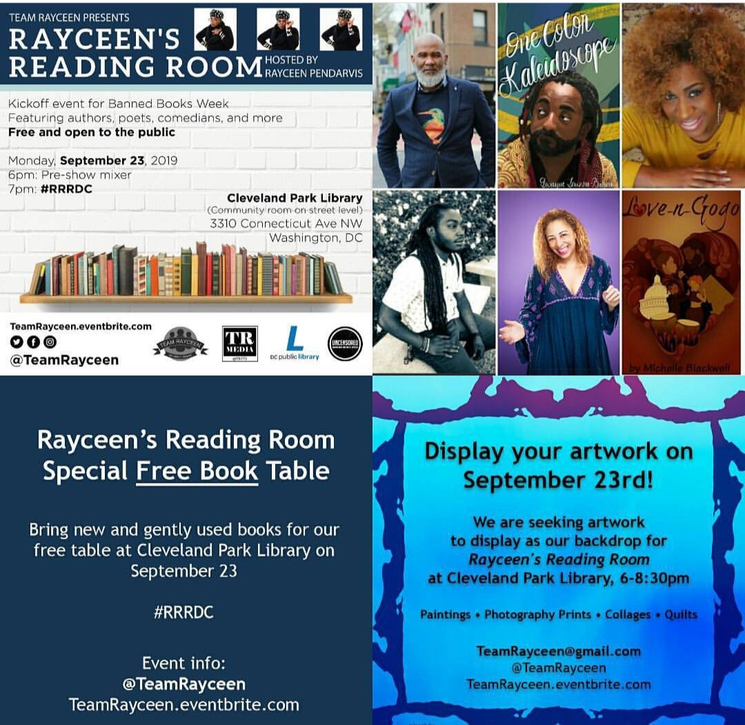 RayceenHRH's tweet photo. Mon.Sept.23, @TeamRayceen presents Rayceen's Reading Room, @dcpl Cleveland Park location 6pm mixer and 7pm event starts. With @tonytwitts @crochetkingpin @NeoNirvanaMicah @ChelleBwell @ginanicolebrown
#RRRDC #uncensoreddc
https://t.co/vPcazz2GSQ https://t.co/YRlvN81EHZ