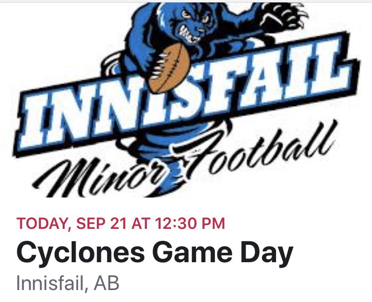 Come on out to Jim Brittain Field and cheer on the Peewee Cyclones at 12:30pm today vs Drumheller. @innisfailprovin <a href="/TownofInnisfail/">Town of Innisfail</a> RT