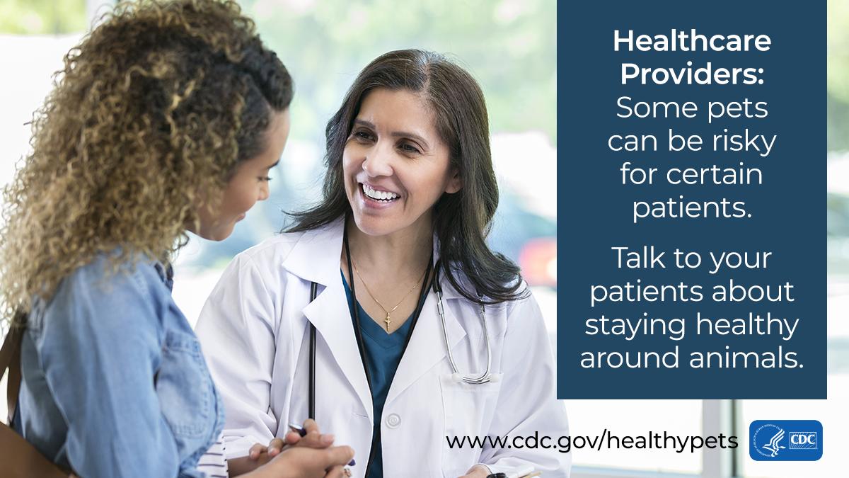DrBraden_NCEZID's tweet photo. Clinicians: Anyone who comes in contact with animals – at home, at work, or elsewhere – is at risk for zoonotic diseases. Here are 5 things to know:  https://t.co/DIoyQeRqkc #OneHealth @Medscape https://t.co/dLEkW9OPpZ