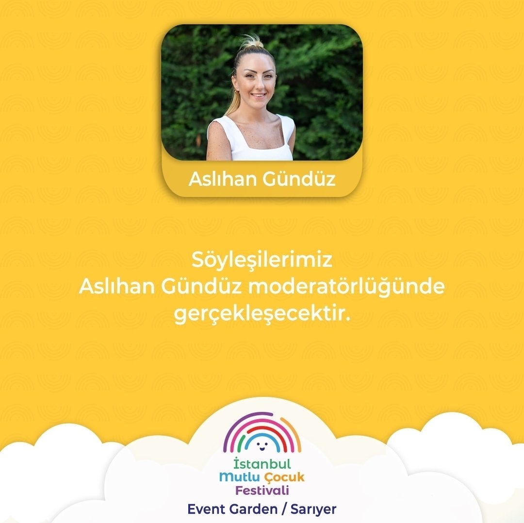 Ajandaya yazin; 27-28-29 Eylül Event Garden-Bahçeköy, Biletler Biletino 'da...

#mutlucocukfestivali 

aslihangunduz.com

.