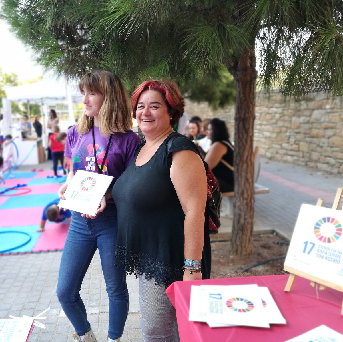 EvelynaSim's tweet photo. Today, it's @WorldYMCA + UN Youth Climate Summit watch &amp; do party. @YmcaThessalonik joins the world in speaking up for our environment &amp; play the #GlobalGoals #memorygame at the @kidot_team Festival. 
#ymca4environment #climateactionsummit #YMCA #skg #YMCAthessaloniki https://t.co/8eOxSD6hPJ