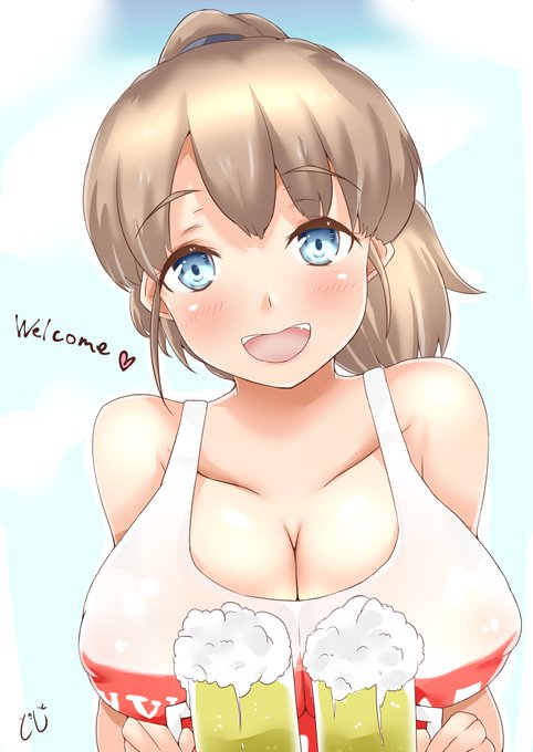 イントレピッピとビアー!('ω')9イエーイ!
#艦これ版深夜の真剣お絵描き60分一本勝負
#艦これ版真剣お絵描き60分一本勝負_20190921 