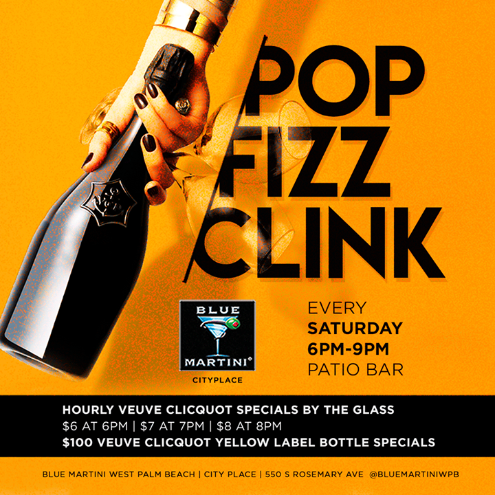 BlueMartiniWPB1's tweet photo. 𝒴𝑜𝓊 𝒸𝒶𝓃 𝒮𝒾𝓅 𝓌𝒾𝓉𝒽 𝒰𝓈 ✨  
@bluemartiniwpb
Saturday Happy Hour 4pm-8pm 
Veuve Clicquot Champagne specials 6pm-9pm 🥂  
Live Music by The Clique at 9PM + DJ Storm
#BlueMartiniWPB #BlueMartini #roamingrosemary
#veuveclicquot #champagne #happyhour https://t.co/sTNNoNF9il