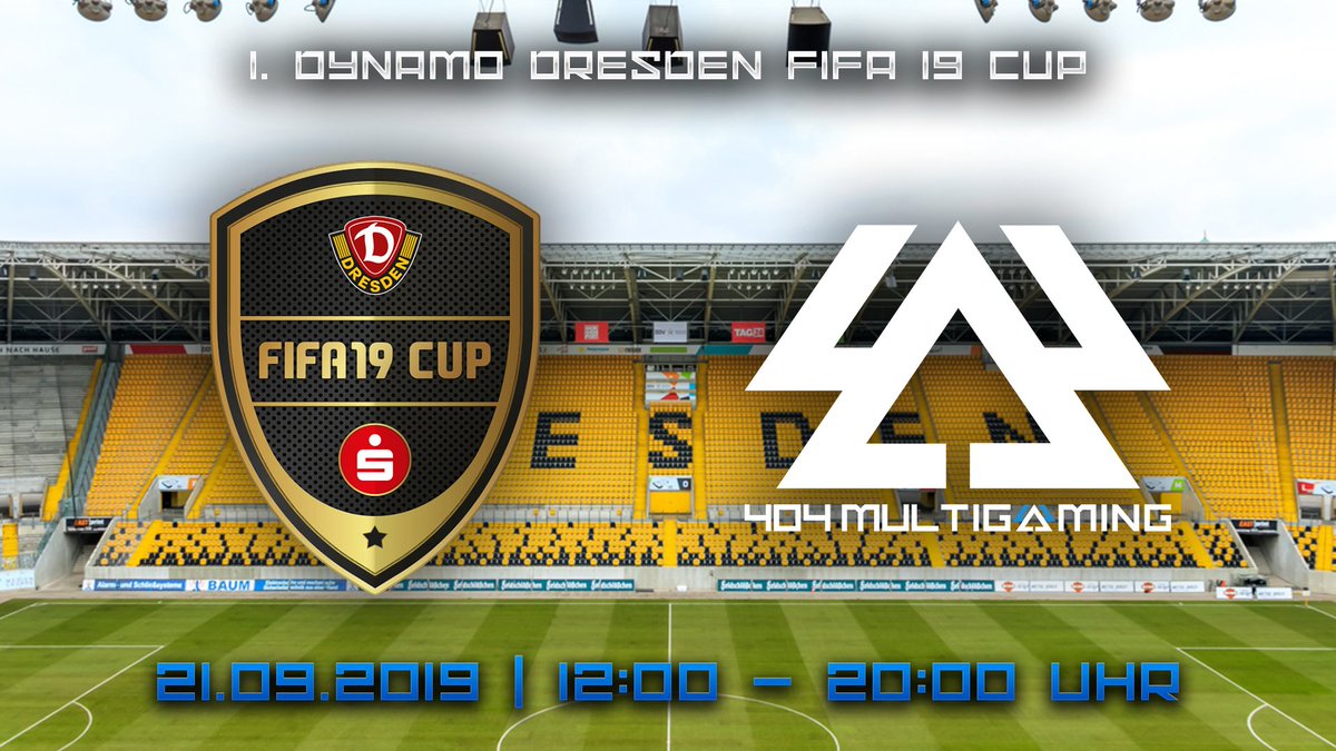 HEUTE: "1. Dynamo Dresden FIFA 19 Cup" im <a href="/RHStadion/">Rudolf-Harbig-Stadion</a>

Teams:
<a href="/404_Vinz/">vinz46</a> ↔ @404_Domme (Gruppe 44)
<a href="/404_Loris/">Loris Mertig</a> ↔ <a href="/404Nico/">Nico</a> (Gruppe 3)
404 Luca ↔ <a href="/Rudi4041/">Rudi404</a> (Gruppe 45)

Viel Erfolg - auf gehts 404! 💙
Live-Ticker : bit.ly/2kt63Bz
Turnierbaum: bit.ly/2kJ8iRr
 #404MG