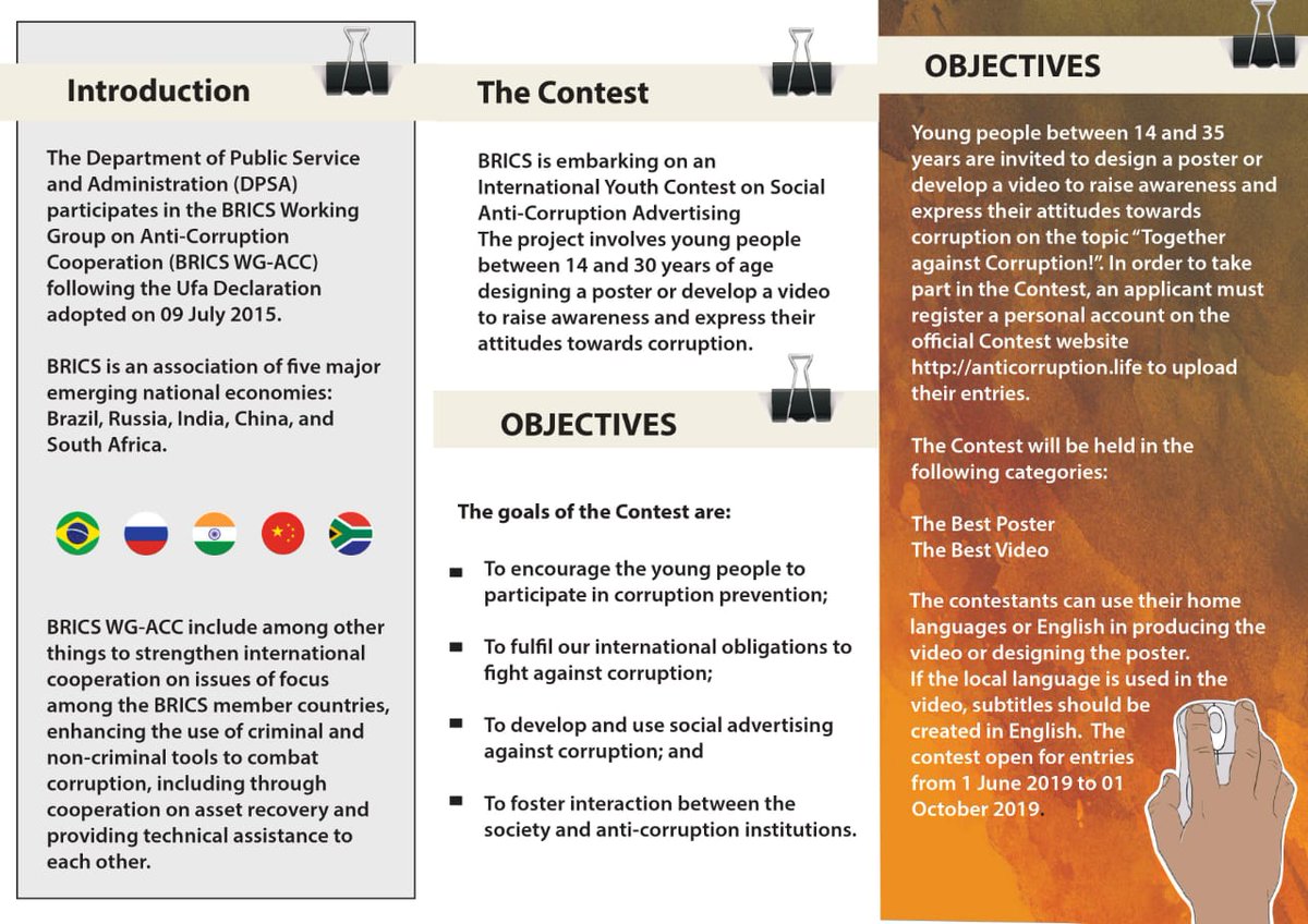 #HappySaturday #IYCSAAC2019 #TogetherAgainstCorruption #DPSA #LivecalmAfrica #Competitions&More #Contest #Design #GraphicDesign #Video #Video #Director #ShortFilms #Youth #Development #Submit #Enter #Apply #Objectives #StepByStep #Instructions #SouthAfrica #Russia