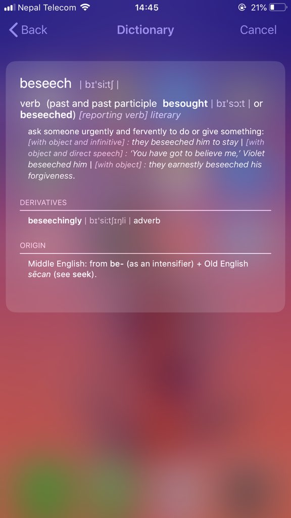 pmsuntuwarg's tweet photo. Is it a bug or feature? Cause either way i am not liking it at all.
@Apple @AppleSupport please help me retain the previous dictionary experience, #IOS13 is not showing much information. https://t.co/7gGMvtliGT