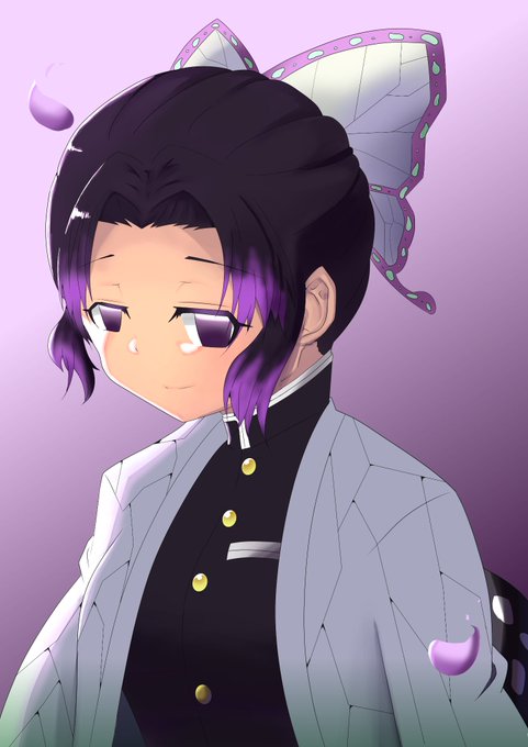 だし巻き玉子(･д･｡)さんがTwitterに投稿した胡蝶しのぶ(鬼滅の刃)のイラスト。