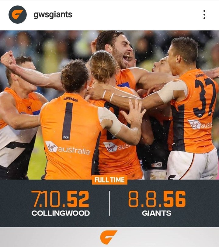 What a performance what a win @GWSGIANTS 🧡 #lovethisclub #family #onemorestep