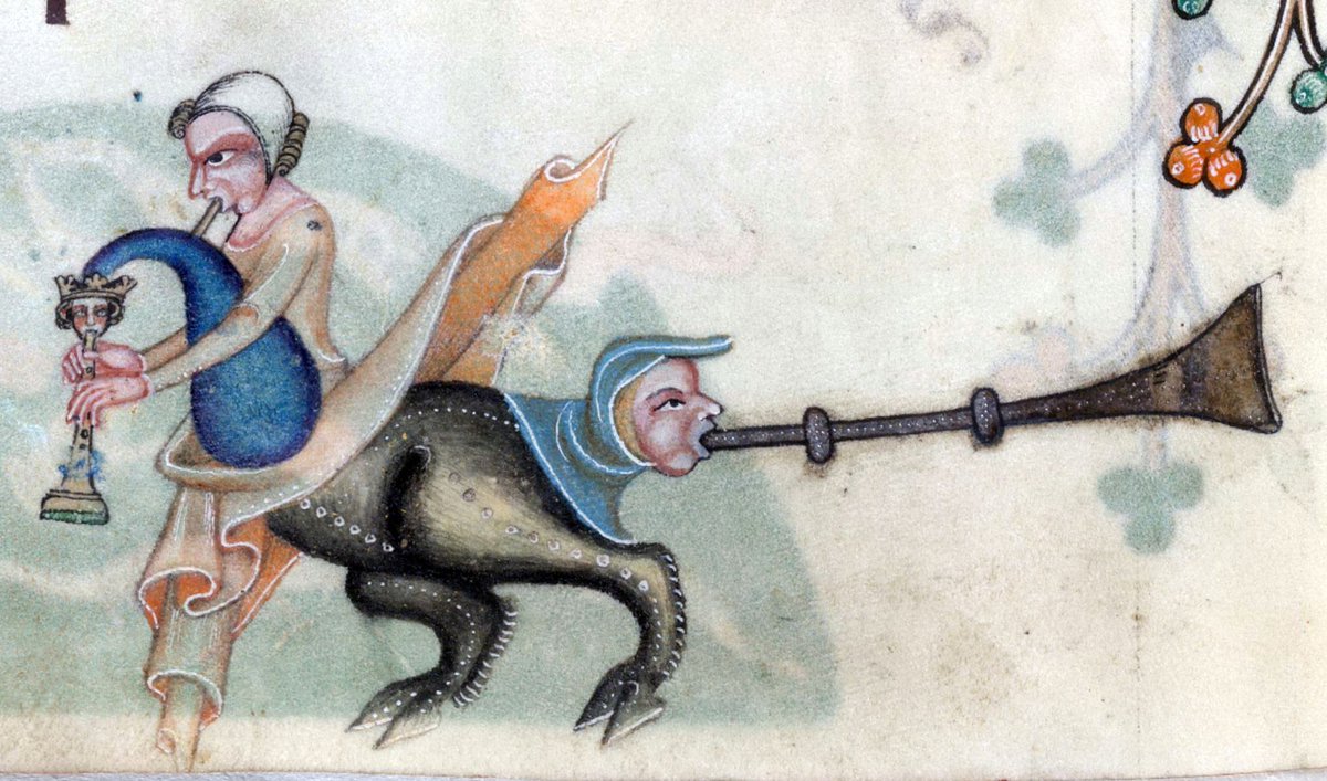 Some butts like to sing(Paris, BnF, MS Français 2643, f. 72r; BL, MS Add 42130, f. 185v) #MedievalTwitter