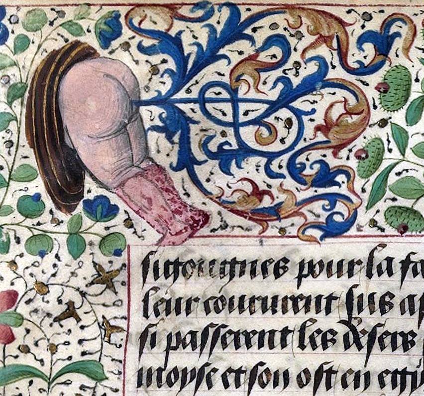 Some butts are in bloom.(BnF, MS Français 328, f. 10r) #MedievalTwitter