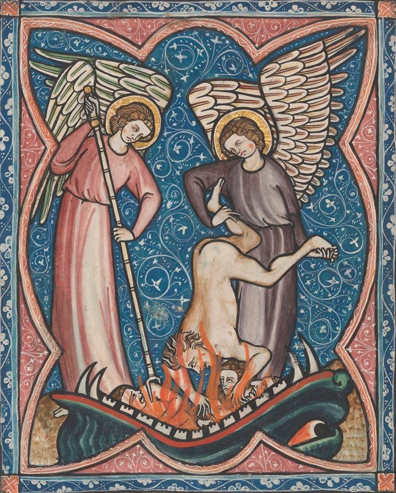Some butts go to Hell.(Trinity College Dublin, MS 64, f. 34v) #MedievalTwitter