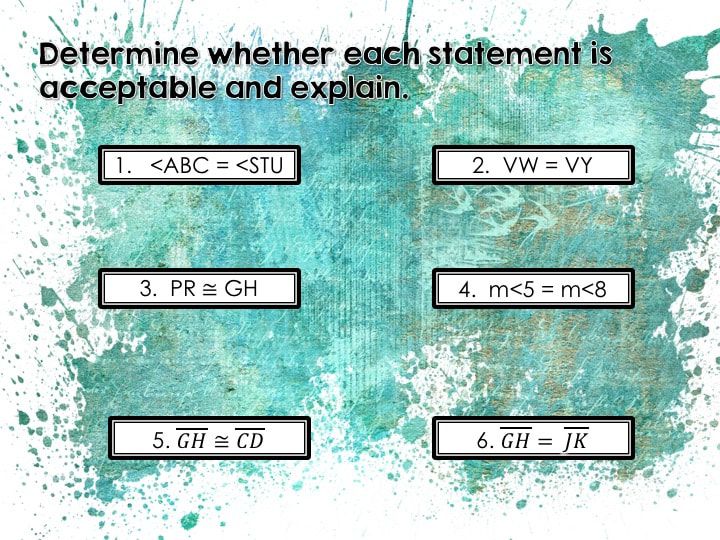 BinaryChallenge's tweet image. Key Skill: Congruence Statements vs. Equations bit.ly/2UT5gYn via mathgiraffe.com