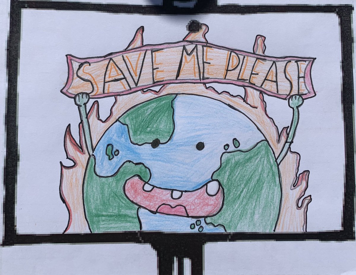 Y5Parkdale's tweet photo. Yesterday we learnt about the inspirational @GretaThunberg,  #FridaysForFuture and the #GlobalClimateStrike. Although we couldn’t make the strike, we designed protest posters to reflect on the need for action 🌍 @OakParkdale @parkdalecarlton @TransformTrust https://t.co/Aujji0Edh7