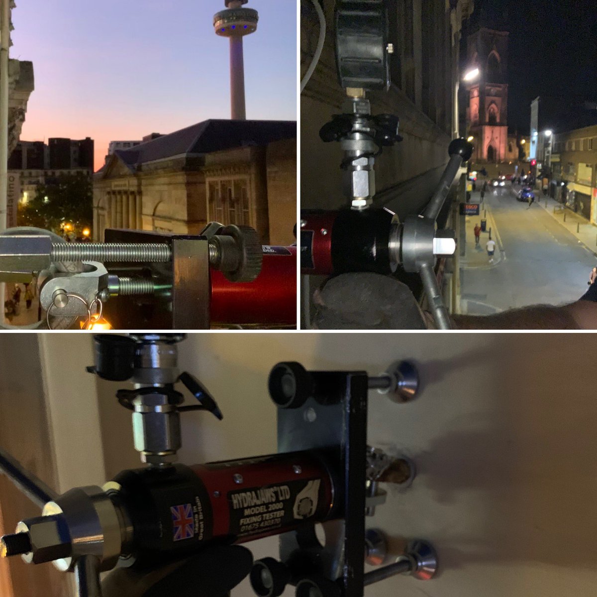 TDConstTesting's tweet photo. We’ve been enjoying the night time views of Liverpool this week whilst undertaking Pull Out Testing of Eyebolts
#td #ukas #pullouttesting #cfa #liverpool #radiocitytower #stlukes #bombedoutchurch #construction #civilengineering #twitter #socialmedia #ensuringqualityinconstruction https://t.co/DNSZWhz46N