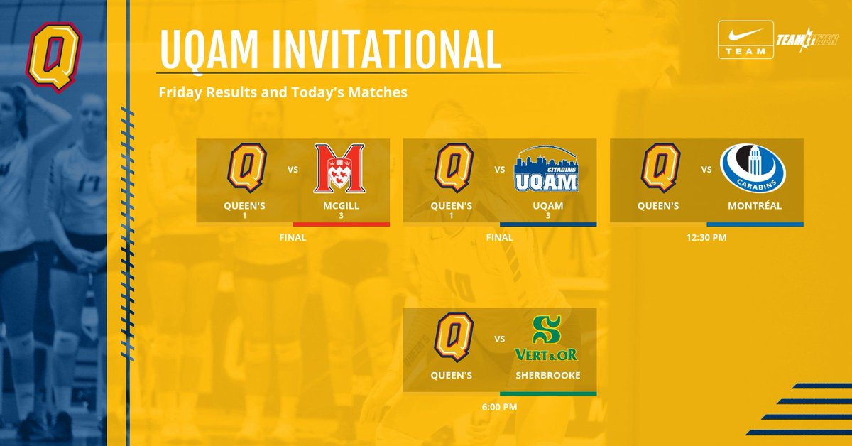 queensgaels's tweet photo. W🏐 UQAM INVITATIONAL⠀
.⠀
Gaels are back in action today in Montreal!
.⠀
#LeadTheWay #ChaGheill https://t.co/U5nipbszu7
