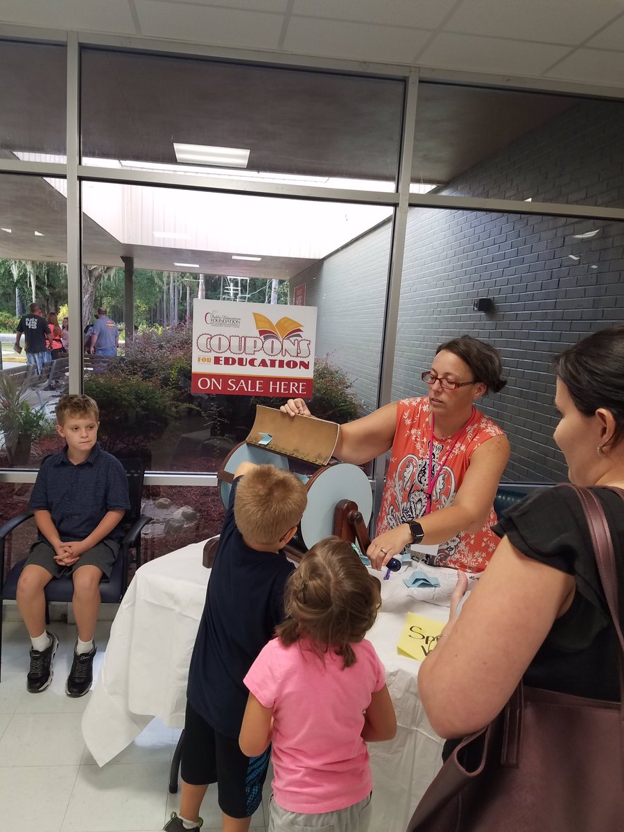 EMETweets's tweet photo. ✔️Purchase a Coupons for Education booklet for $20.00. Proceeds support East Marion Elementary &amp; Public Education Foundation @pefmc Bobcats spinning the Wheel of Prizes for purchases made at Open House! 4-Sale in EME office or send in order form with Bobcat. https://t.co/AVqRYHy5Ko