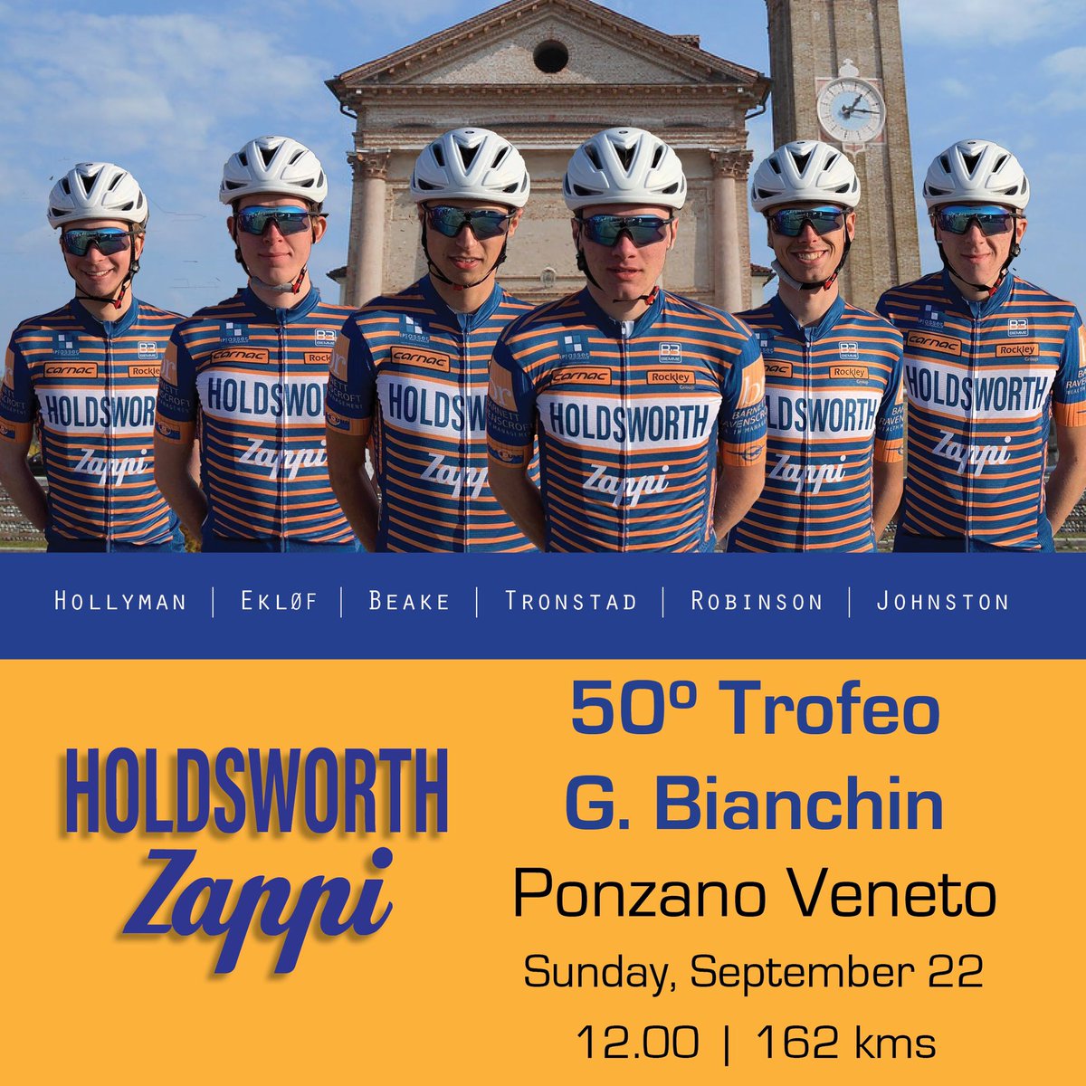 Our squad for Tomorrow’s Trofeo Bianchin. 4 races left of 2020 for the squad. Team tomorrow is:
<a href="/MasonHollyman/">Mason Hollyman</a> 
<a href="/daniel_eklof/">d.ek</a> 
<a href="/charlie_beake/">Charlie Beake</a> 
<a href="/KarlJonasT/">Karl Jonas</a> 
Fergus Robinson 
<a href="/CalumjohnstonCj/">Calum Johnston</a>
