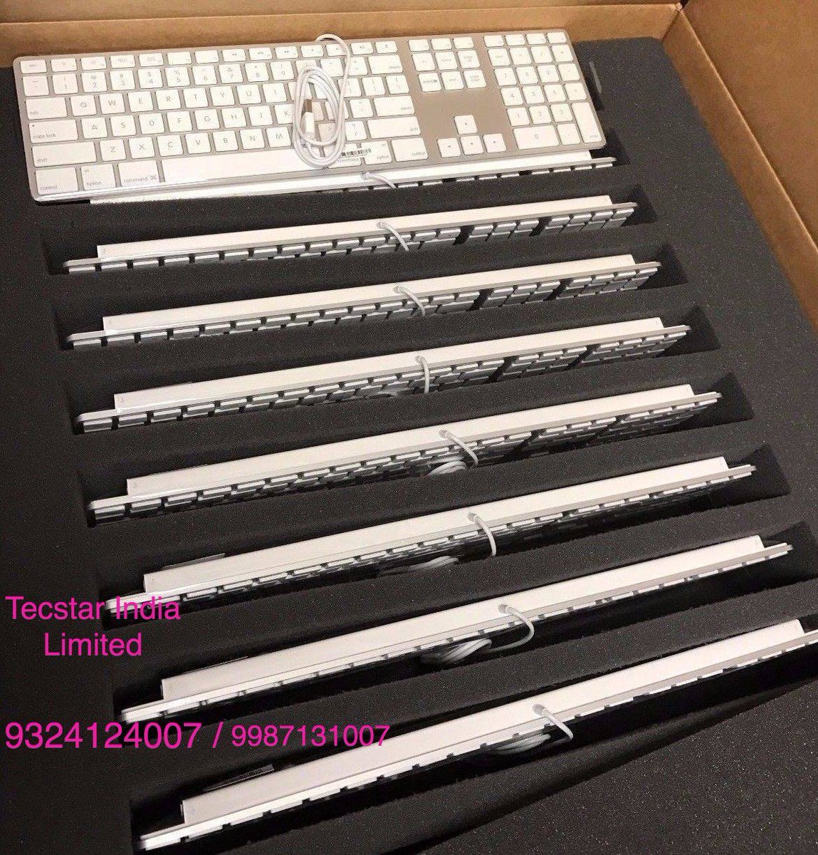 RebeccaTecstar's tweet photo. Apple Wired USB Keyboard
Price-4000
Technical Specification :
Elegant,ultra-thin anodized aluminium enclosure 
Low profile keys that provide a crisp, responsive feel
 2 x USB ports Suitable for use with any Mac OSXv10.6.8 or later with a USB 1.1 or 2.0 port
contact num-9324124007 https://t.co/uwJ0NyGGaC