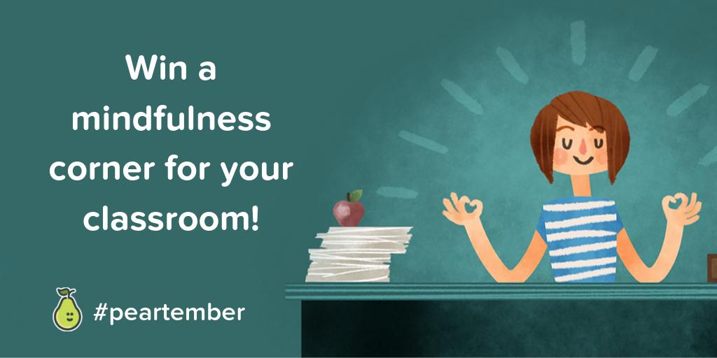 Today's #Peartember giveaway will help your students reset and refocus! 🧘🌱 RT &amp; follow @peardeck to win supplies for a mindfulness corner: Rug, floor cushion, small table, succulents, and affirmation posters for your classroom!