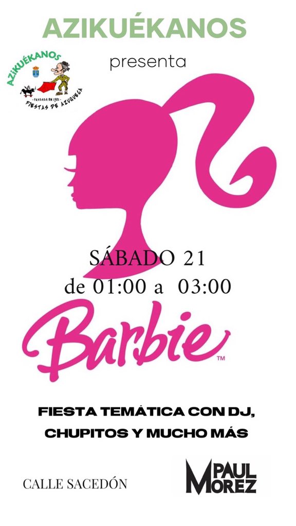 azikuekanos's tweet photo. Y después de la charanga, ¡FIESTA BARBIE! https://t.co/jAXeZOaaYV