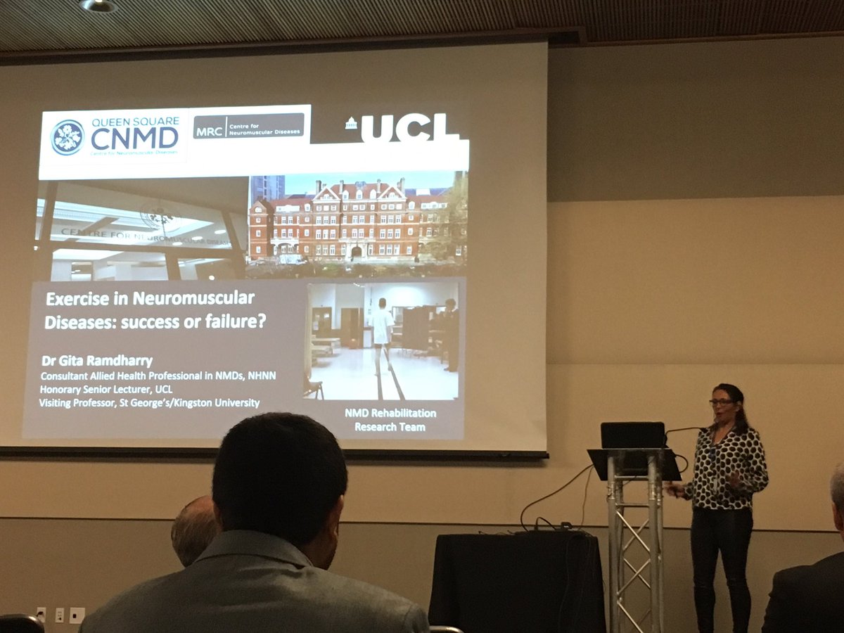 VinoVVVV's tweet photo. Exercise in neuromuscular diseases - a very important aspect to preventing morbidity in a largely less active cohort. Nice work Gita @gitaramdharry, a perfect end to a brilliant session chaired by Dr Carr @AislingFitz3 . @MRC_CNMD  @UCLIoN #musclestudygroup https://t.co/7QexJMkZAu