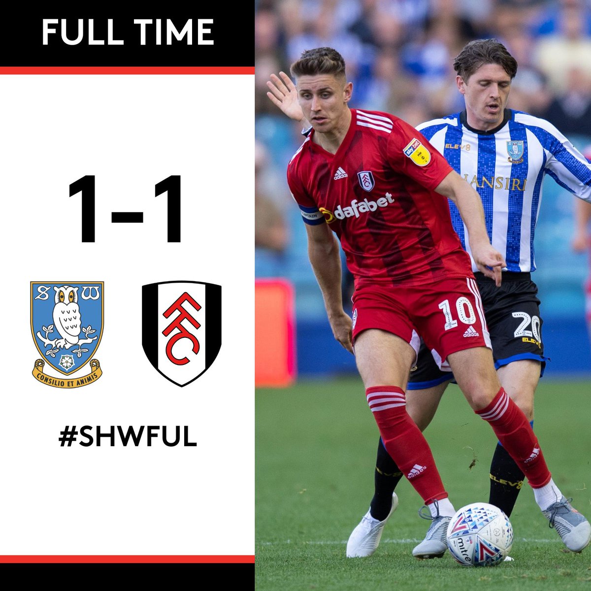 FulhamFC's tweet photo. It ends all square here at Hillsborough.
#SHWFUL https://t.co/zhOSYbjZHn