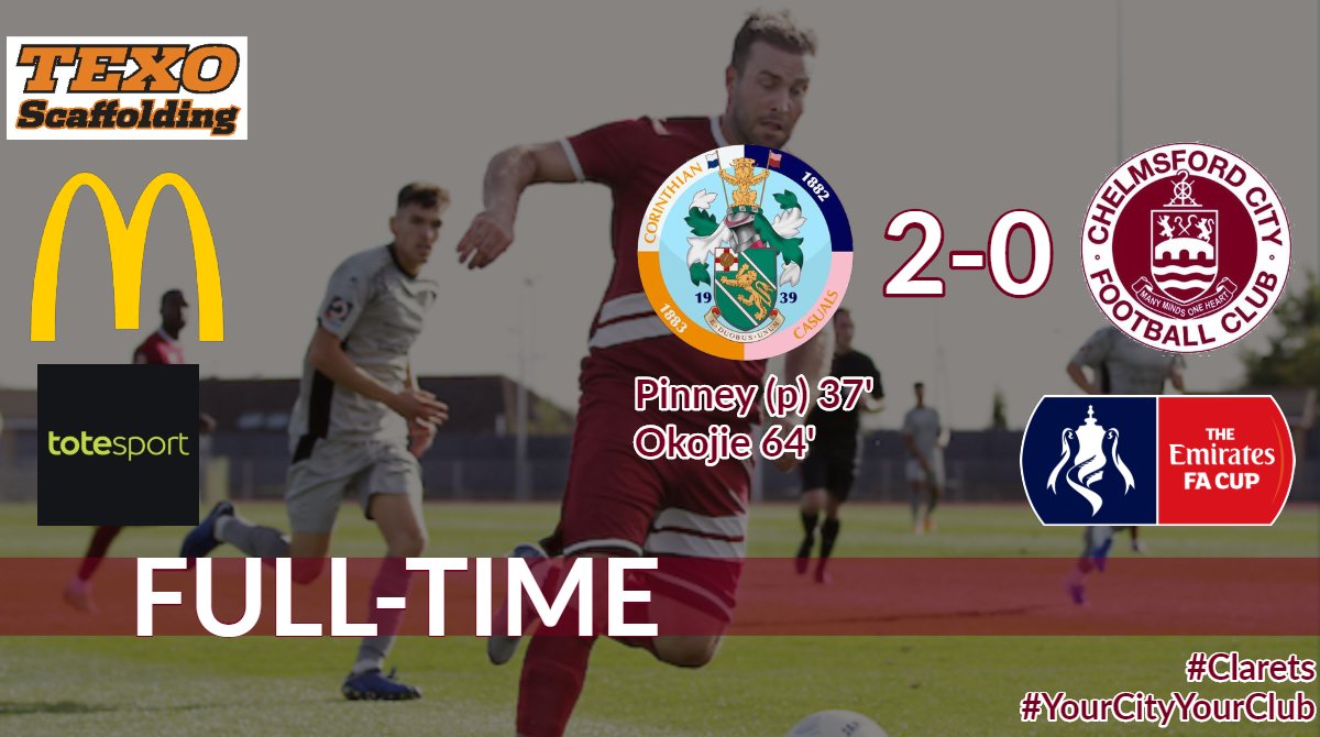 OfficialClarets's tweet photo. FT. Our hopes of an @EmiratesFACup run are over as @CorinthianCas progress to the next round of qualifying.
#Corinth 2-0 #Clarets #ClaretsLIVE https://t.co/jVAuBXHsqQ