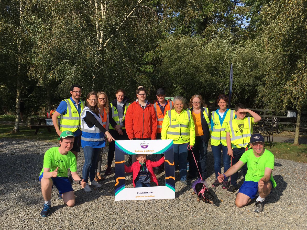 Tullowparkrun's tweet photo. Event #126
🏃🏽‍♀️102 finishers
👍🏽14 first timers 😁
👏🏽9 PBs 👊👏👊
🙏🏼9 high-vis heroes

☀️ The beautiful September weather saw great numbers. 102 parkrunners crossed the line. We saw loads of visitors join us today from Naas, Mallow, Richmond Park and Norfolk. 
#loveparkrun https://t.co/eObyJCTCRs