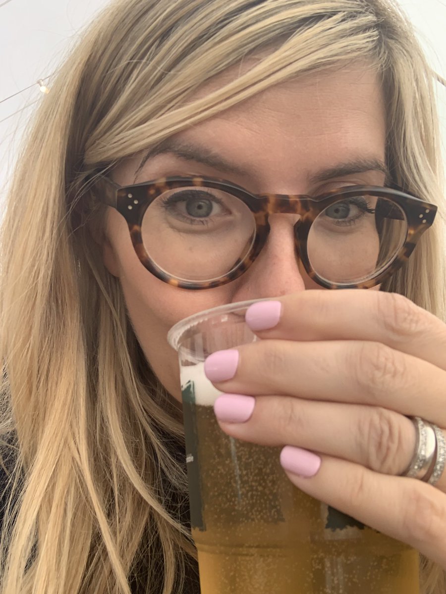 Emmabarnett's tweet photo. Pints before being interviewed - good strategy right? Looking fwd to @MyriamFrancoisC interviewing me at the glorious festival of ideas and books @HTLGIFestival at 3pm. Expect periods, politics and puns. #howthelightgetsin #htlg #sweaty https://t.co/AUhY0SmqdT