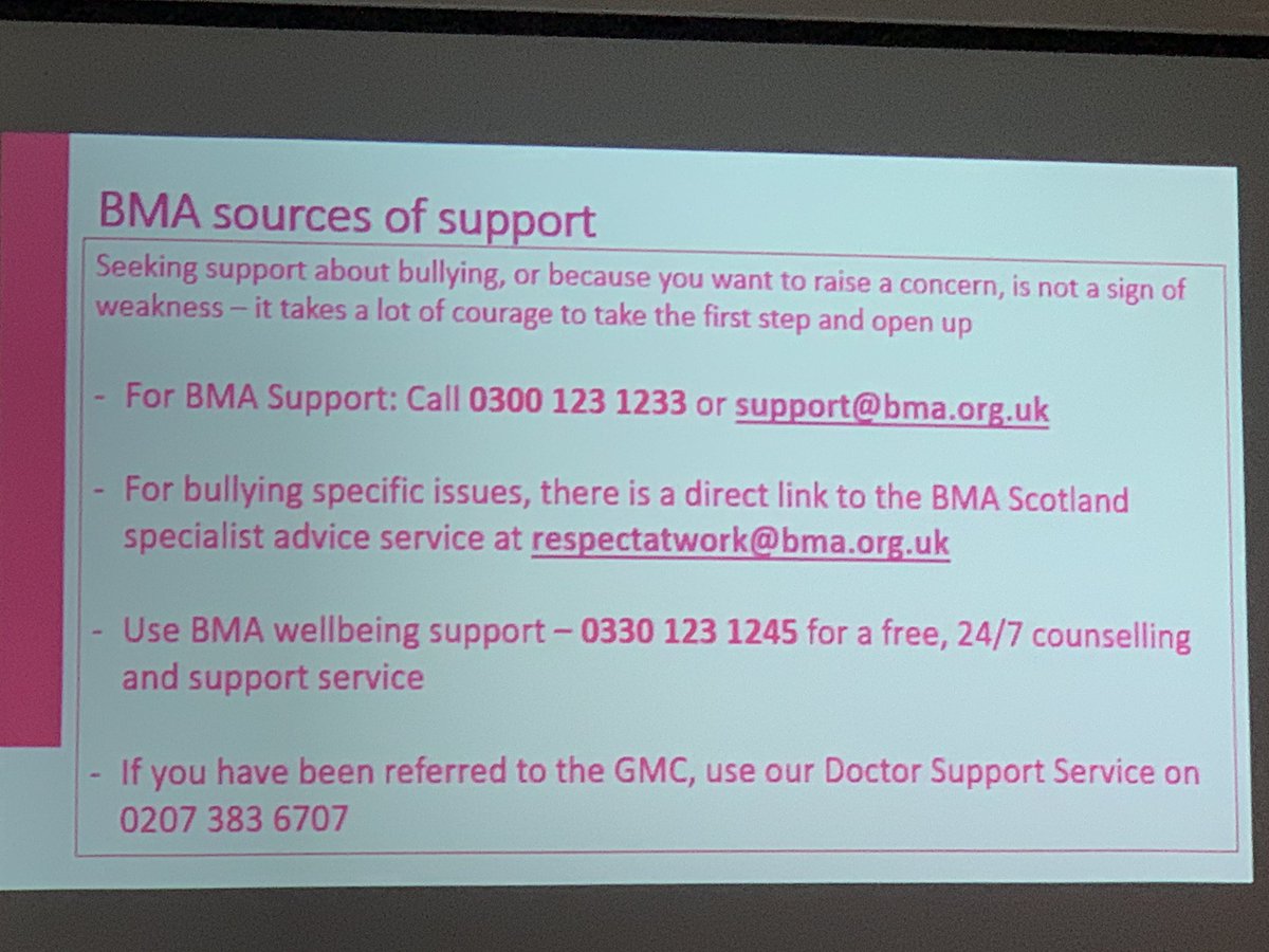 DrIainKennedy's tweet image. The BMA is here to help doctors who are being bullied 👇

support@bma.org.uk

#BMAScotConf 

@TheBMA @BMAScotland