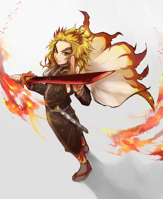 ユツ【10/19 東4 オ04b】🌊🦋🪷🦋さんがTwitterに投稿した煉獄杏寿郎(鬼滅の刃)のイラスト。